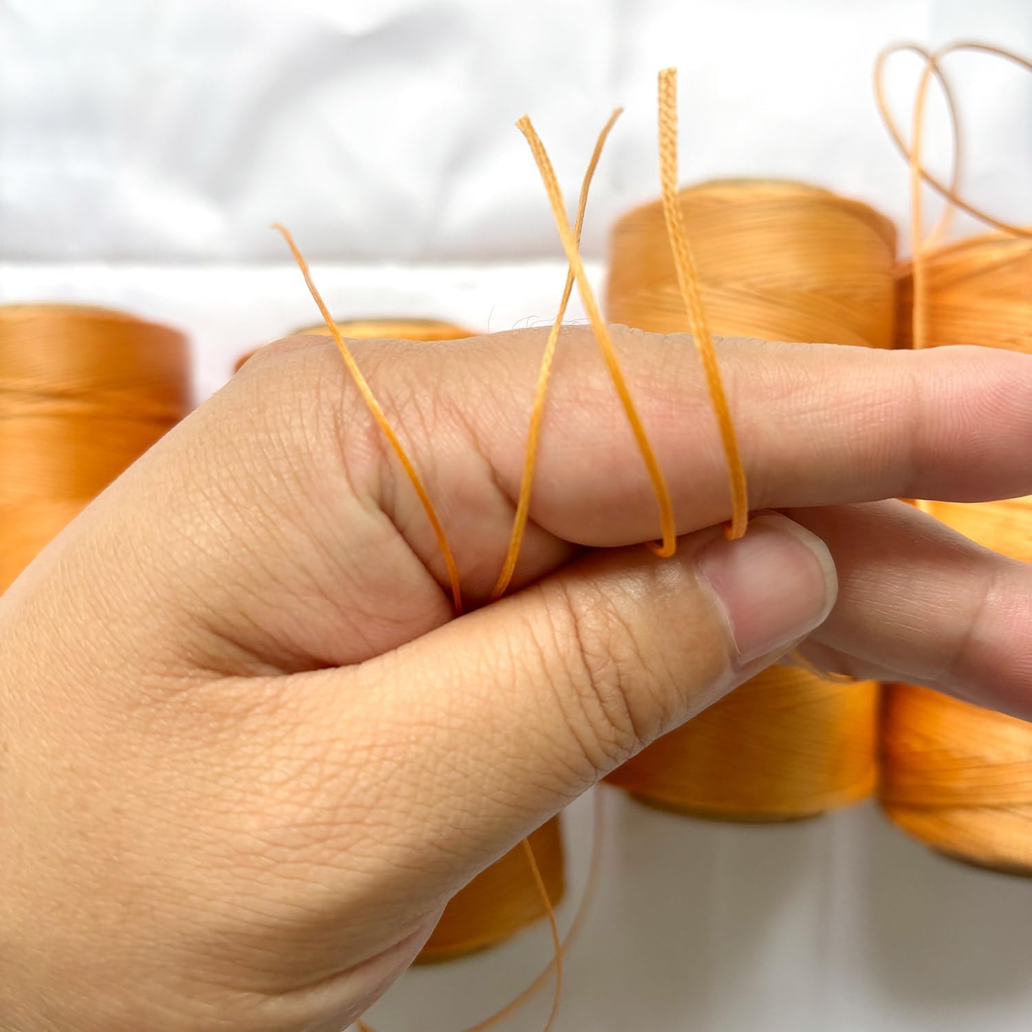 Flat Waxed Thread for Leather Sewing String Polyester Cord Stitching Bookbinding