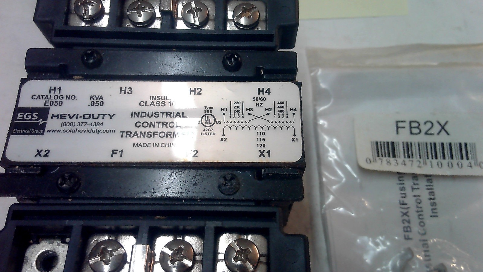 ROHS 2002/95/EC E050 CONTROL TRANSFORMER