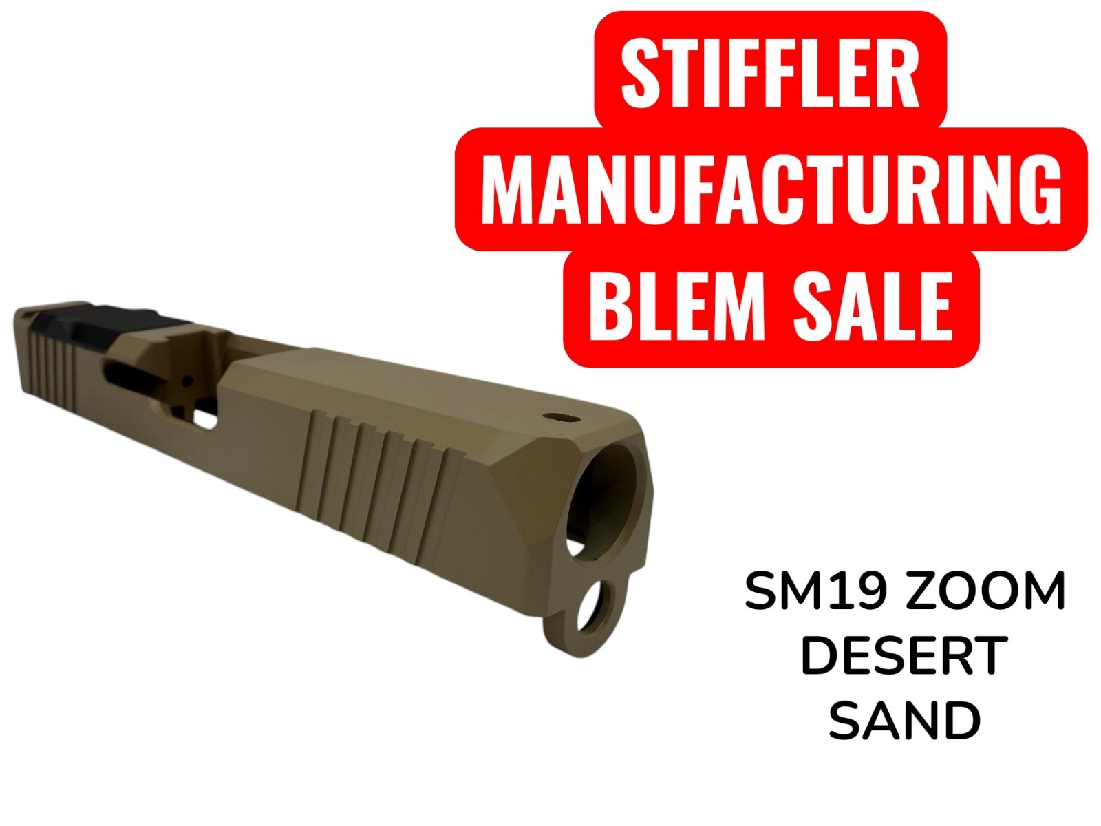 BLEM Zoom For G19 custom Slide gen3 NEW Cerakote upper stripped Desert Sand