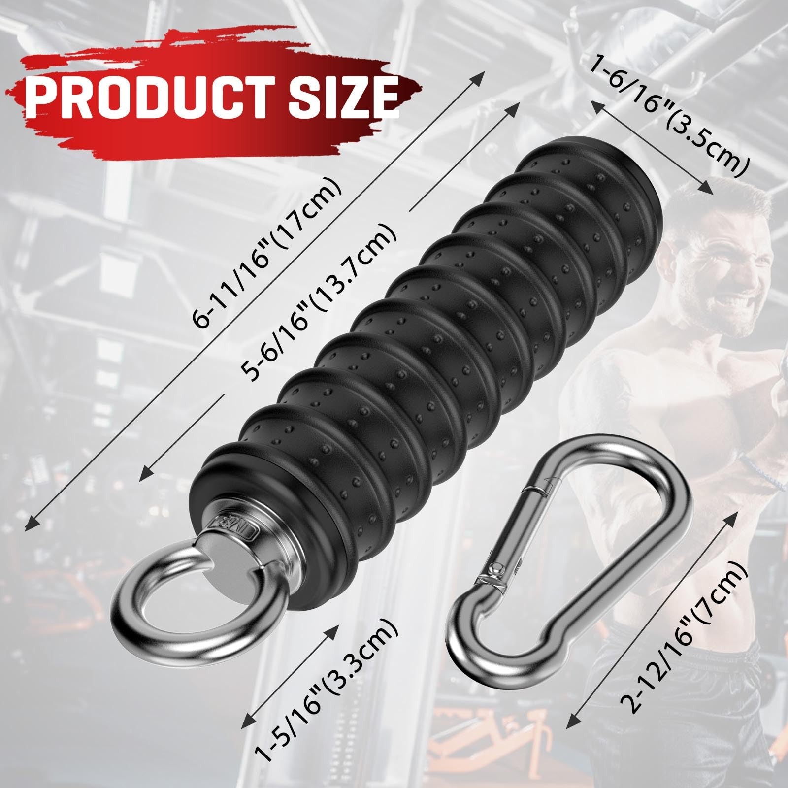 Ergonomic Gym Handles, LAT Pulldown Tricep Cable Machine Grip