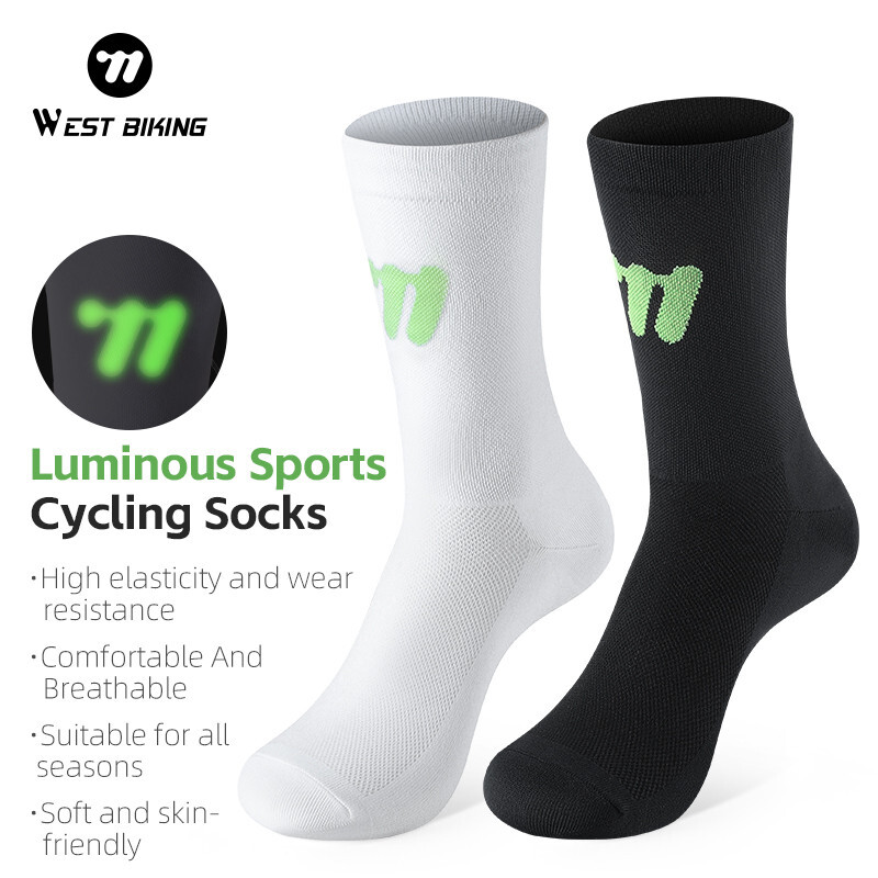 WEST BIKING Sports Cycling Socks Lightweight Breathable Long Football Socks