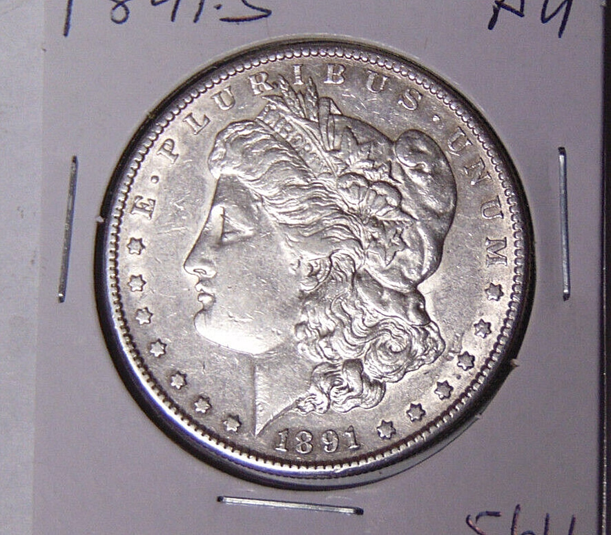 AU 1891-S Morgan Silver Dollar About Uncirculated San Francisco (32323)