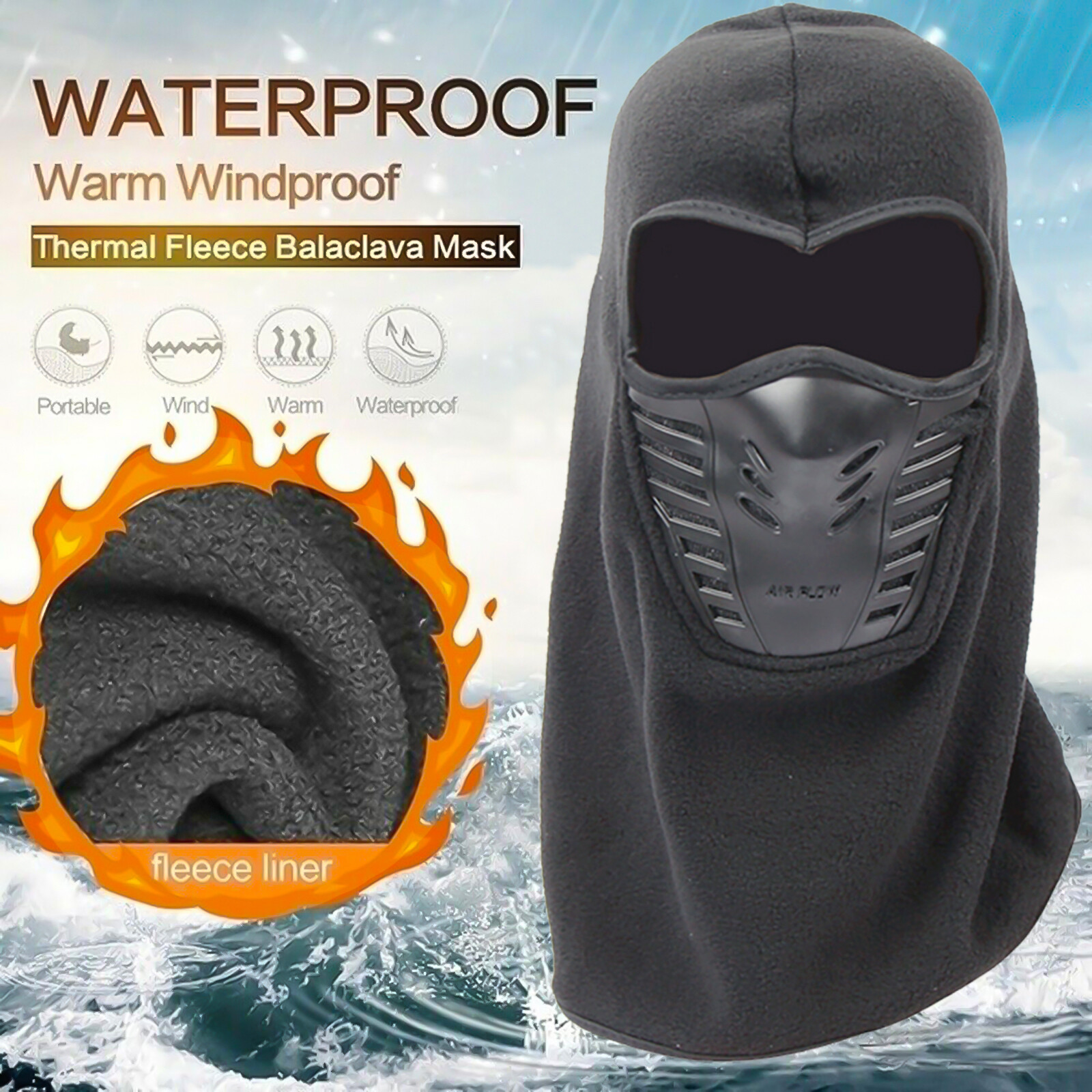 Winter Motorcycle Balaclava Ski Full Face Mask Outdoor Windproof Fleece Hat US