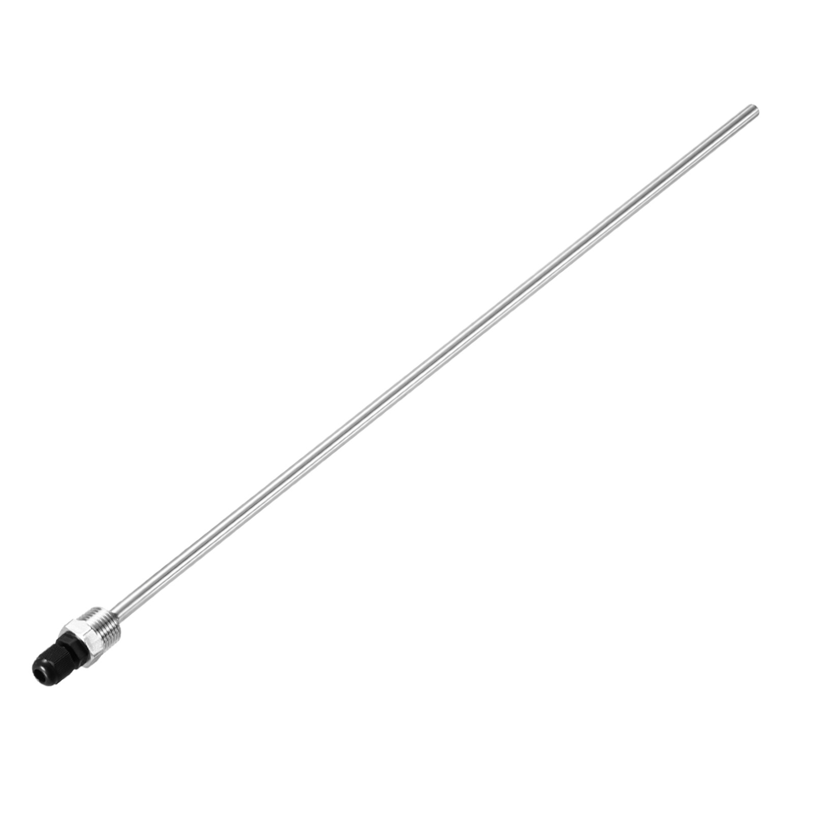 8mm Dia G1/2 Thermowell Weldless Stainless Steel 304 500mm Black