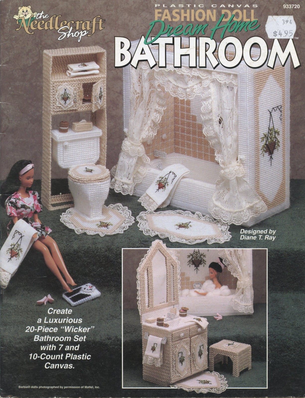 Plastic Canvas Fashion Doll Dream Home Bathroom The Needlecraft Shop 933720