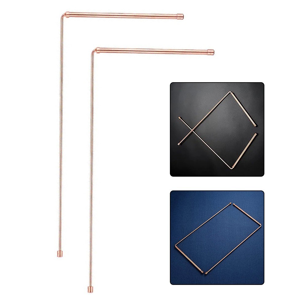Set of Two Copper Metal Detector Rods for Water and Treasure Discovery