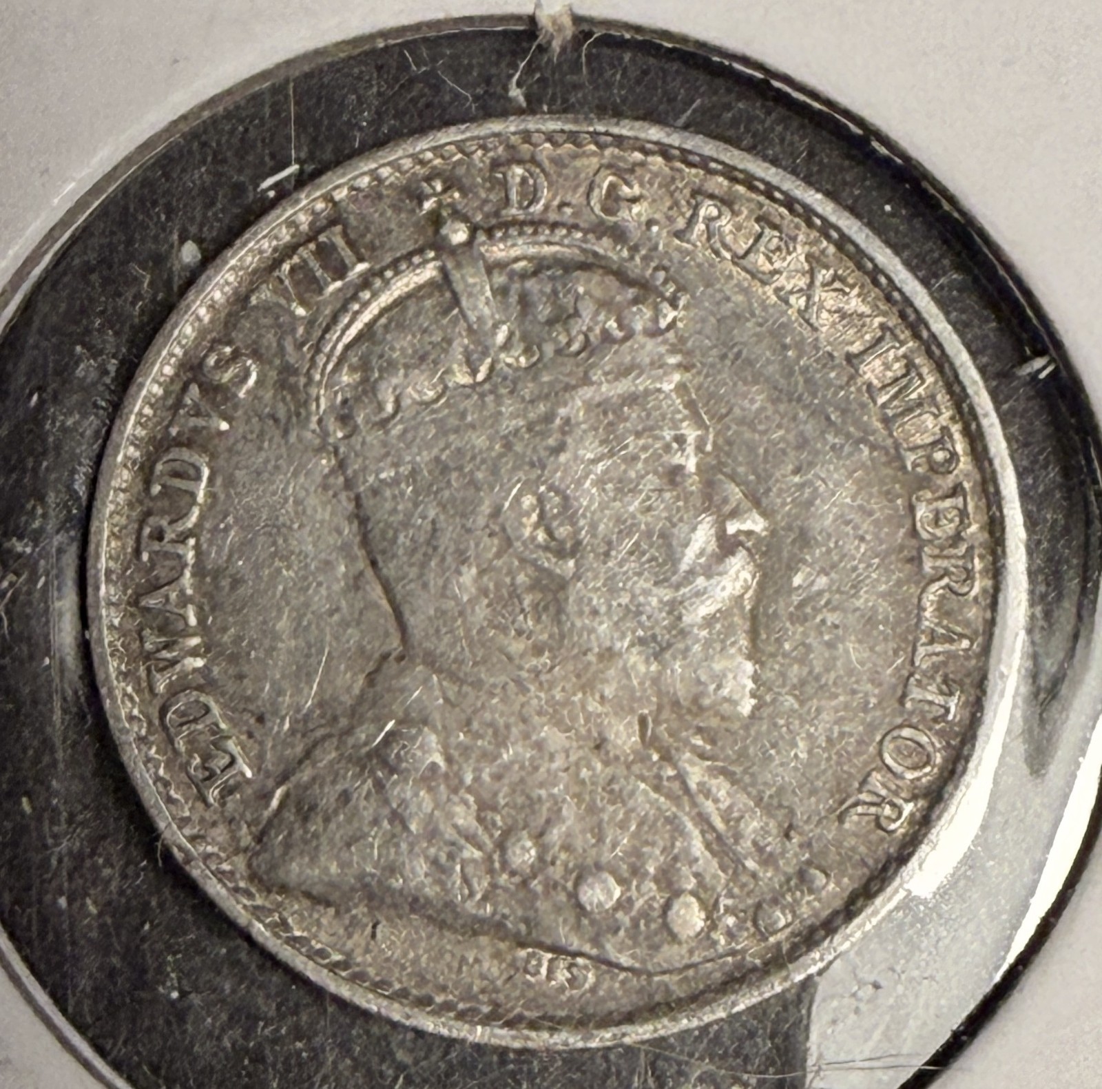 1908 Canadian 5ct Silver, VF. (18632)