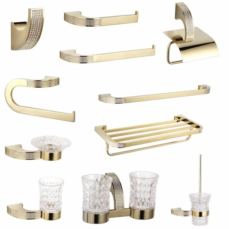 Crystal Bathroom Hardware Hook Rail Towel Toothbrush Holder Bathroom Accessories