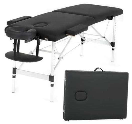 Aluminium Massage Table Portable Massage Bed 24 inch Wide 2 Fold 24"wide Black