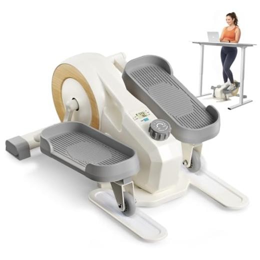 Sitting Under Desk Elliptical Machine, Leg Exerciser While Classic White Pro
