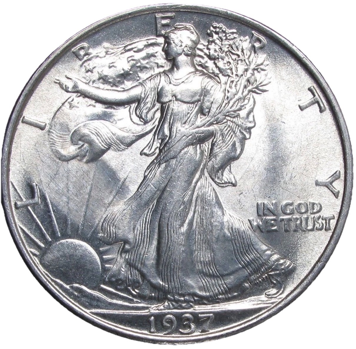 1937 Walking Liberty Half Dollar UNCIRCULATED BS52