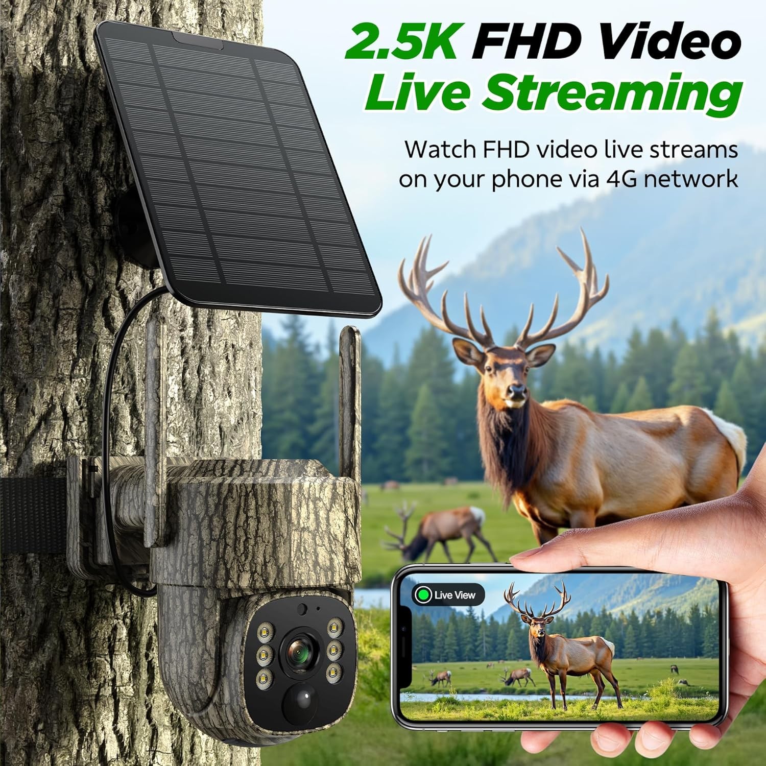 4G LTE Cellular Trail Camera 2 Pack, 2.5K Game Camera Built-in SIM Card Hunting