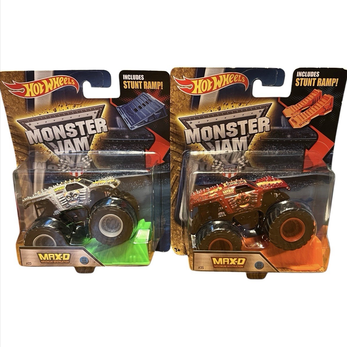 Hot Wheels Monster Jam Max-D Maximum Destruction Set Of 2 #35 And #23 2016 New