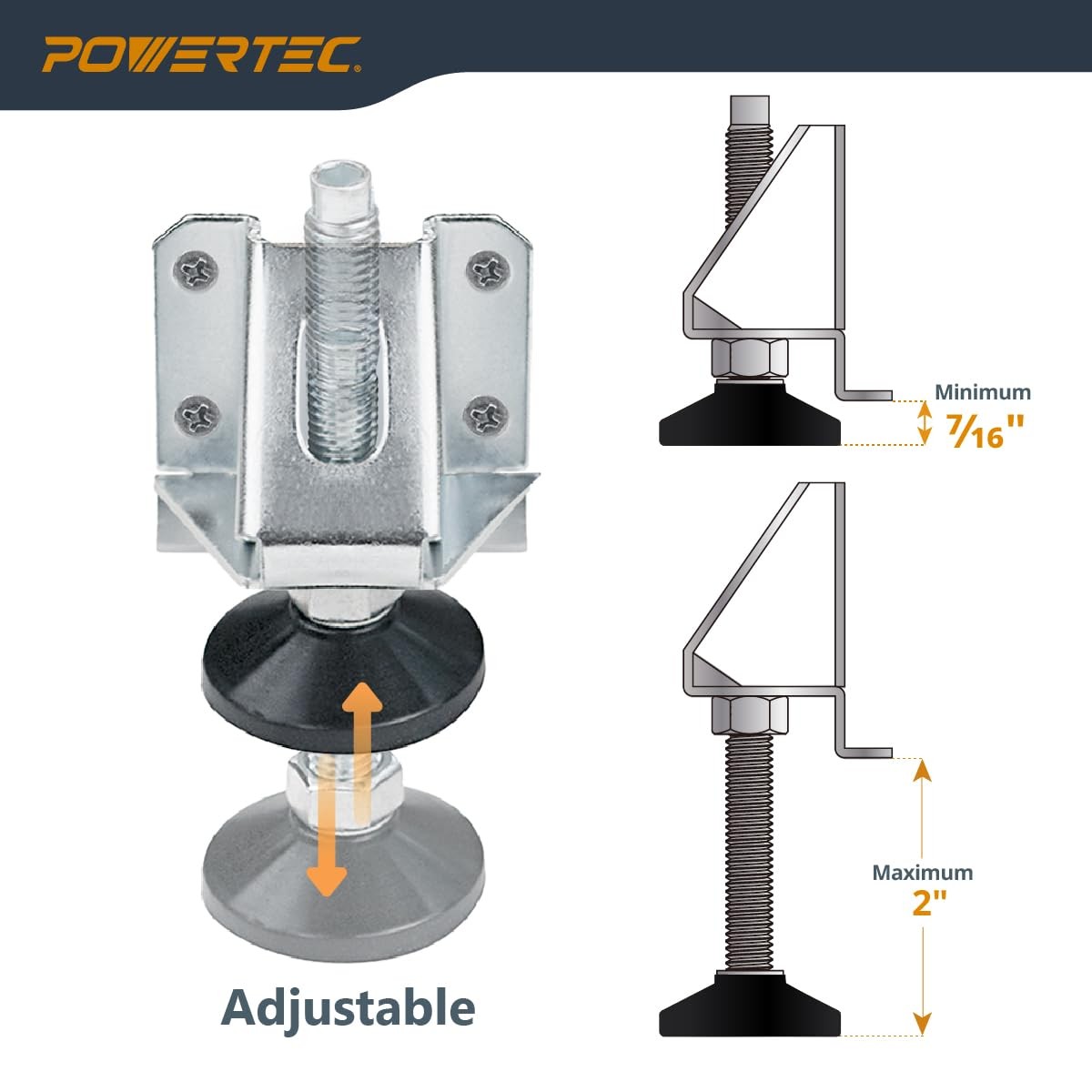 Leveling Feet 4PK, Heavy Duty Adjustable Furniture Leg Levelers with Non-Marring