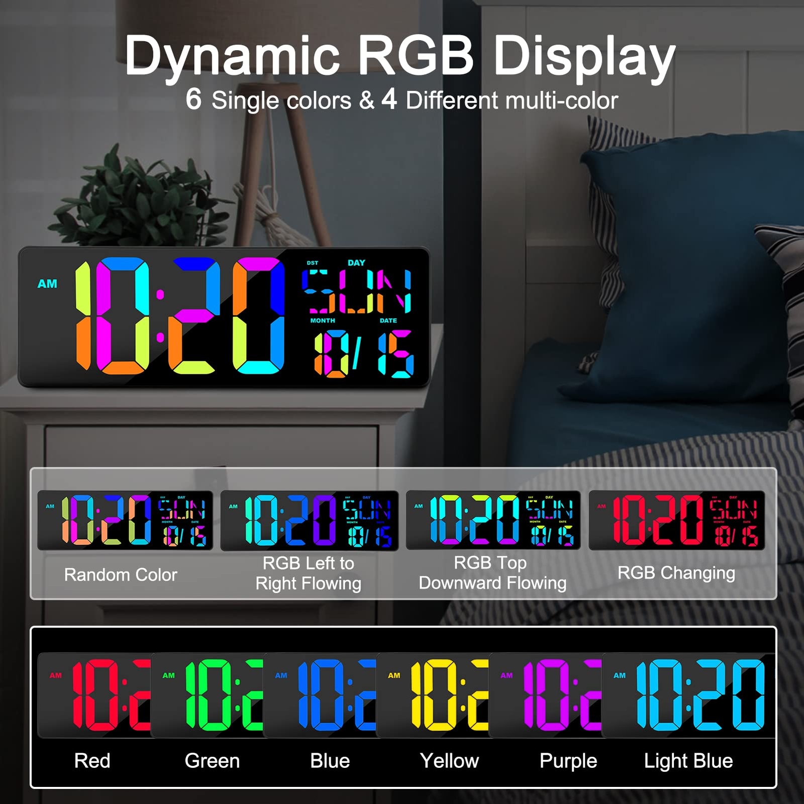 Large Digital Wall Clock with Remote Control 17 Inch LED Large Display Count ...