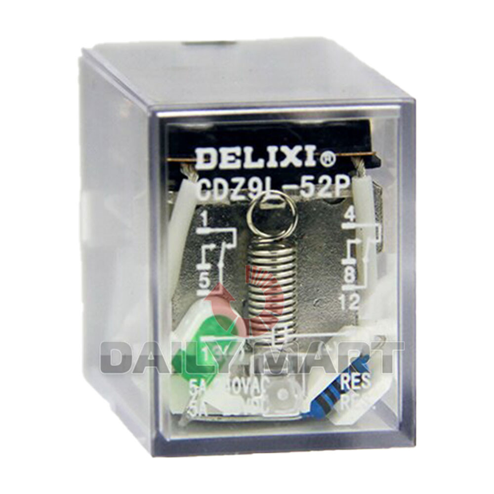 New In Box DELIXI CDZ9L-52P Intermediate Relay 220V