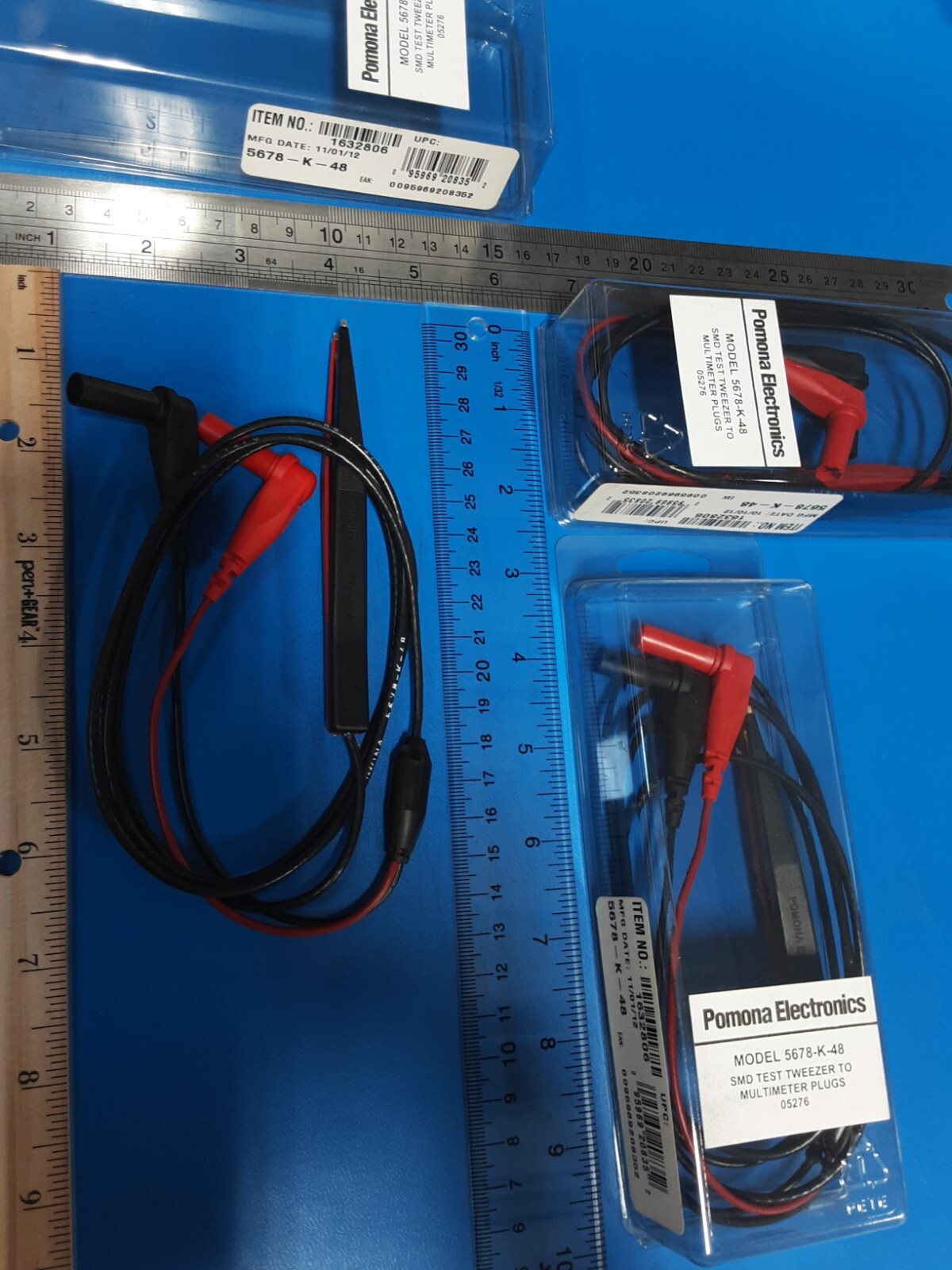 Pomona 5678-K-48 SMD Test Tweezers with DMM Plugs , to Multimeter Plugs 05276