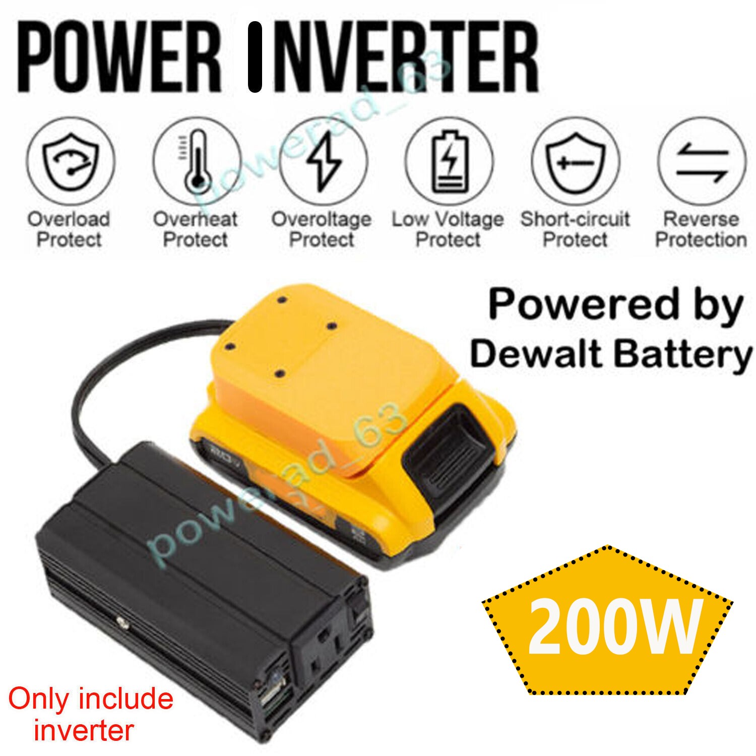 For Dewalt Battery Power Inverter DC 18-20V to AC 110V Dual USB Power Supply