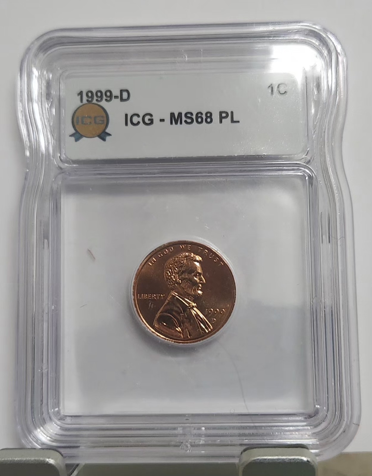 1999 D Lincoln Cent ICG MS68 RD PL