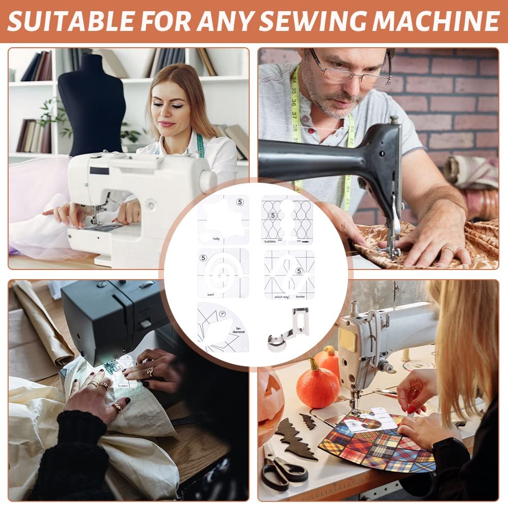 14 PCs Free Motion Quilting Template Set Includes 11 Templates Small