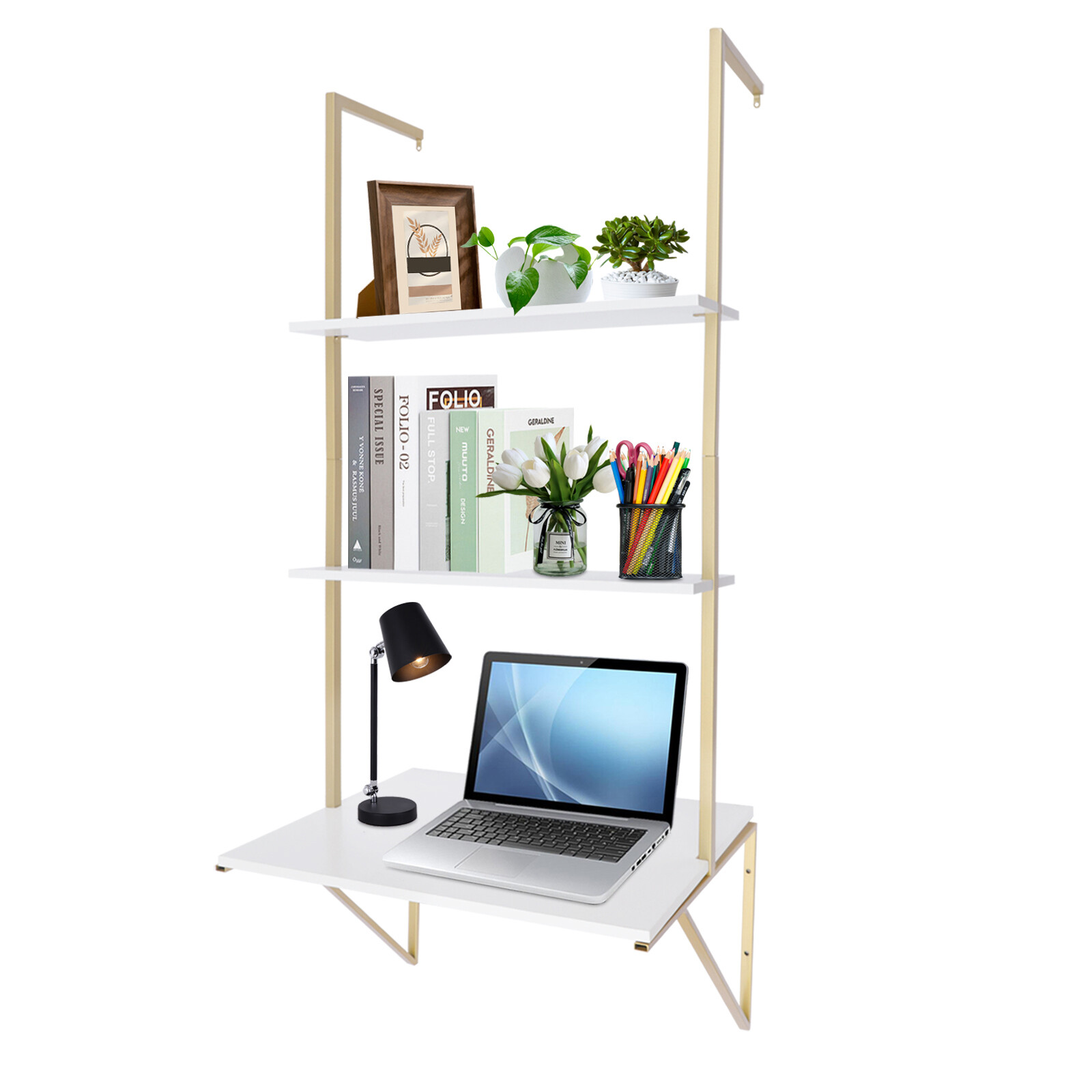 Computer Desk Wall-mounted Laptop Desk Sturdy Storage Table Desk Floating Modern