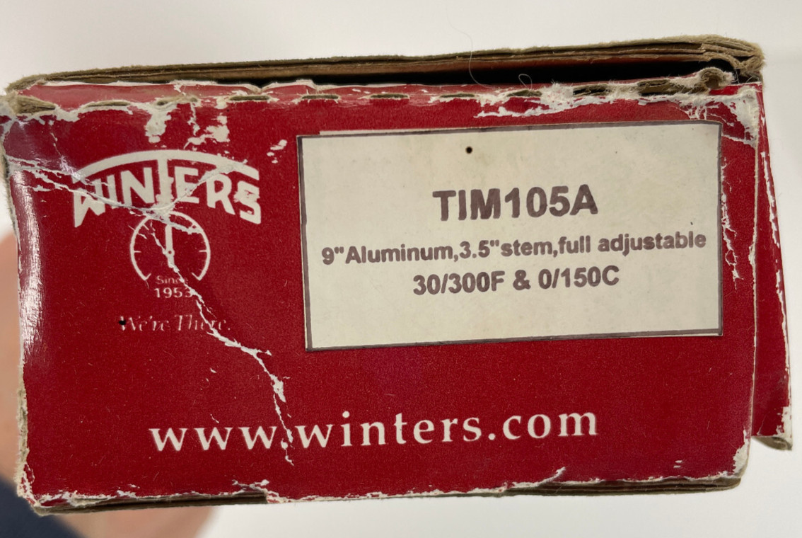 Winters Industrial Thermometer TIM105A 30-300F / 0/150C