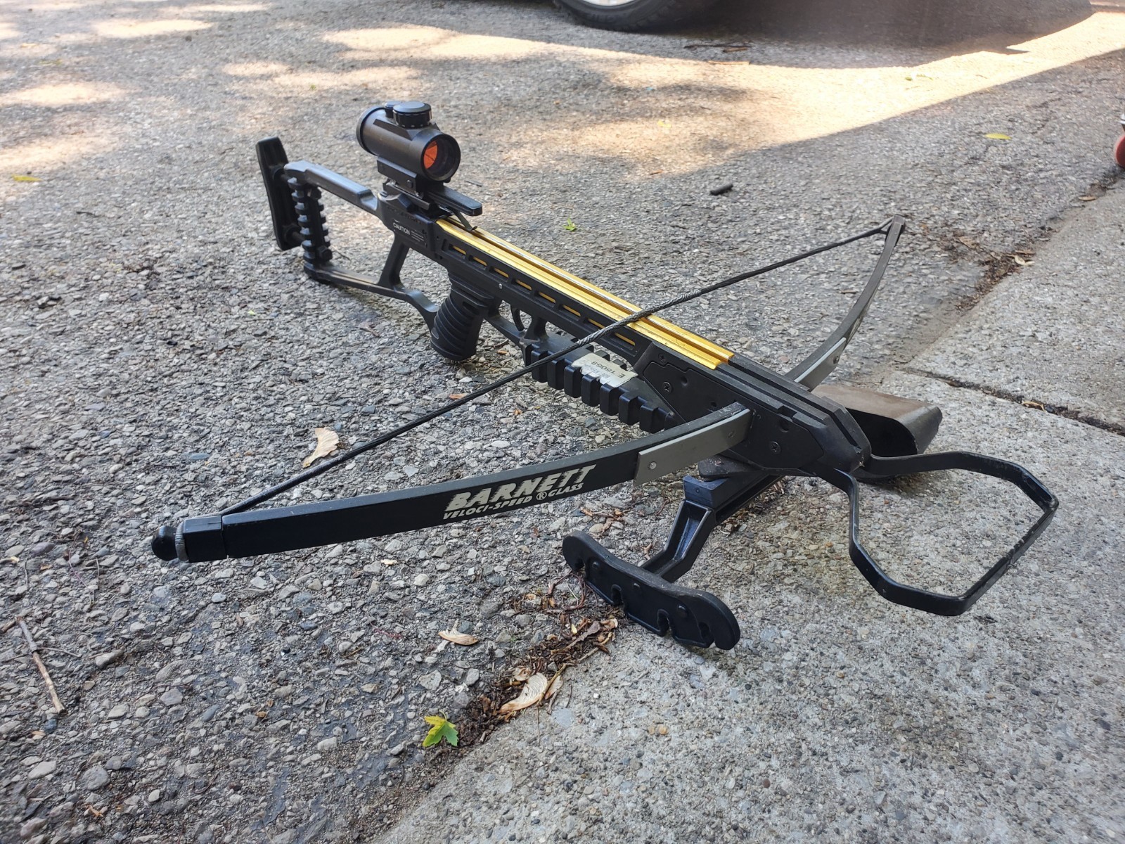 Vintage Barnett Veloci-Speed Glass Crossbow TruGlo Sight Fibreglass Black Gold