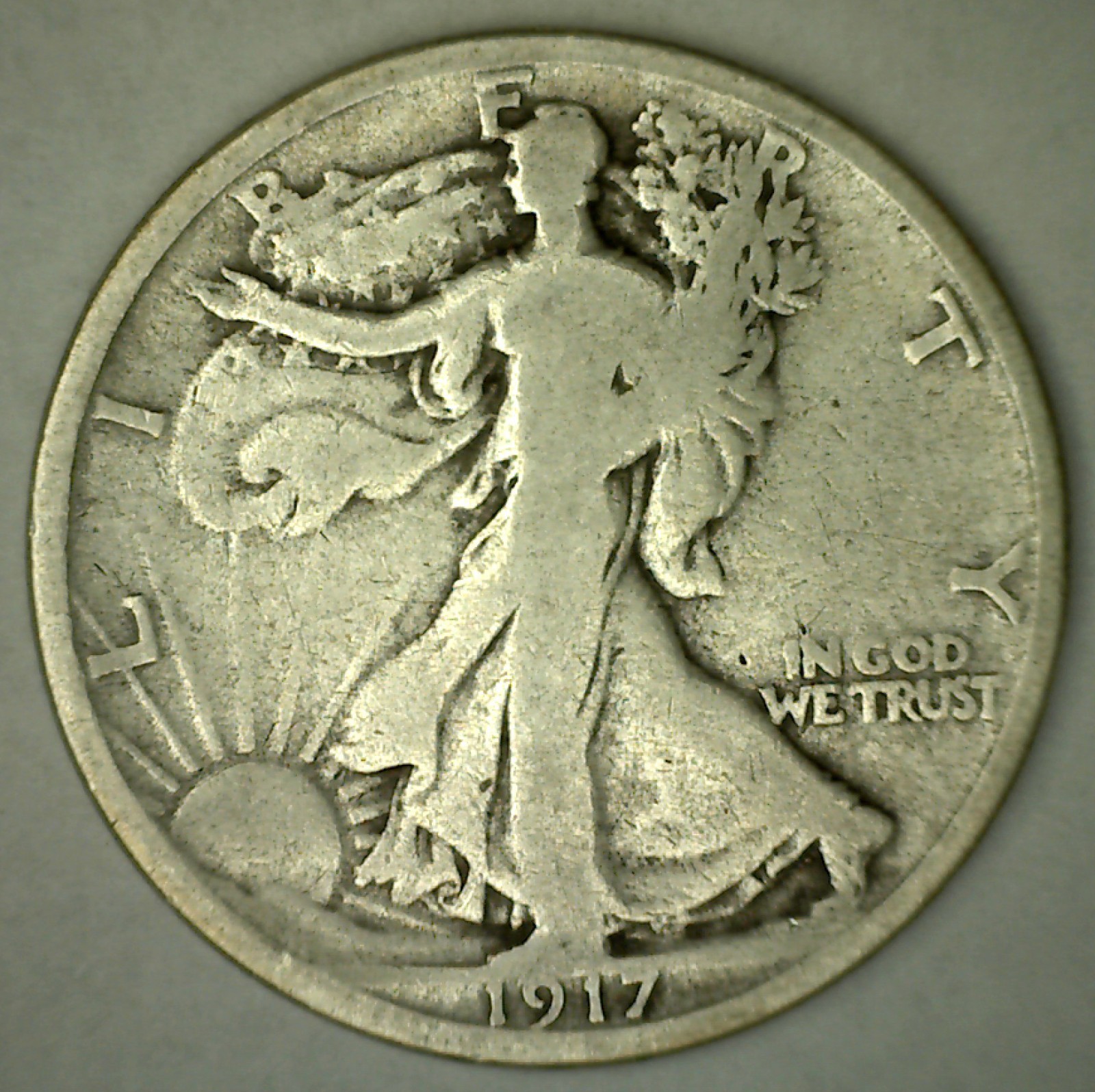1917 D Reverse Walking Liberty Silver Half Dollar VG 50c Very Good US Type Coin