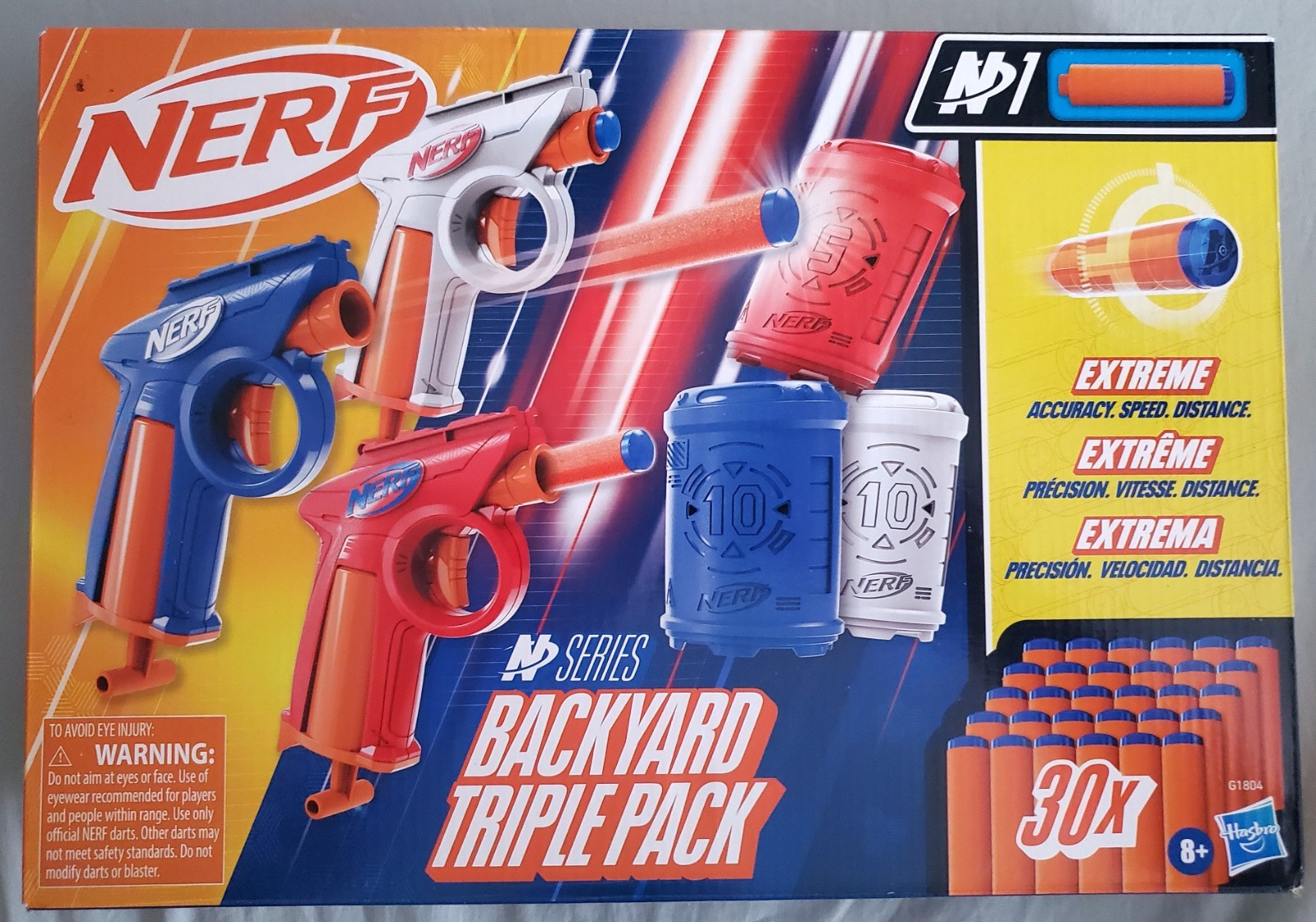 NERF ~ BACKYARD TRIPLE PACK ~ N SERIES - EXTREME - 30 DARTS ~ NEW / SEALED BOX