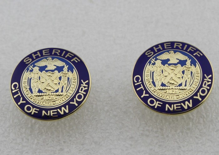 NEW YORK CITY NY sheriff collar pins -golden