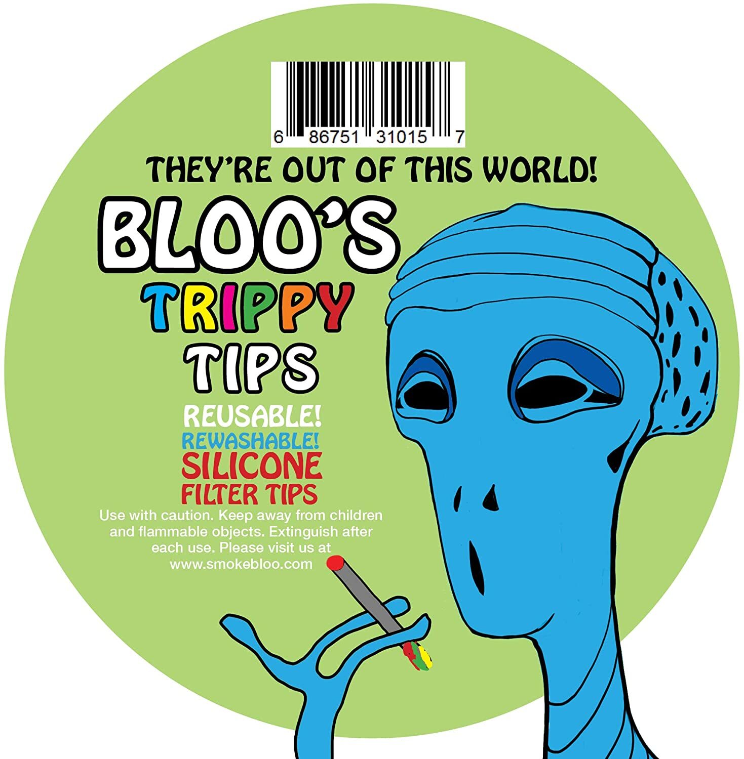 Smoke Bloo Trippy Tips Silicone Rolling Tips - 18 Pack
