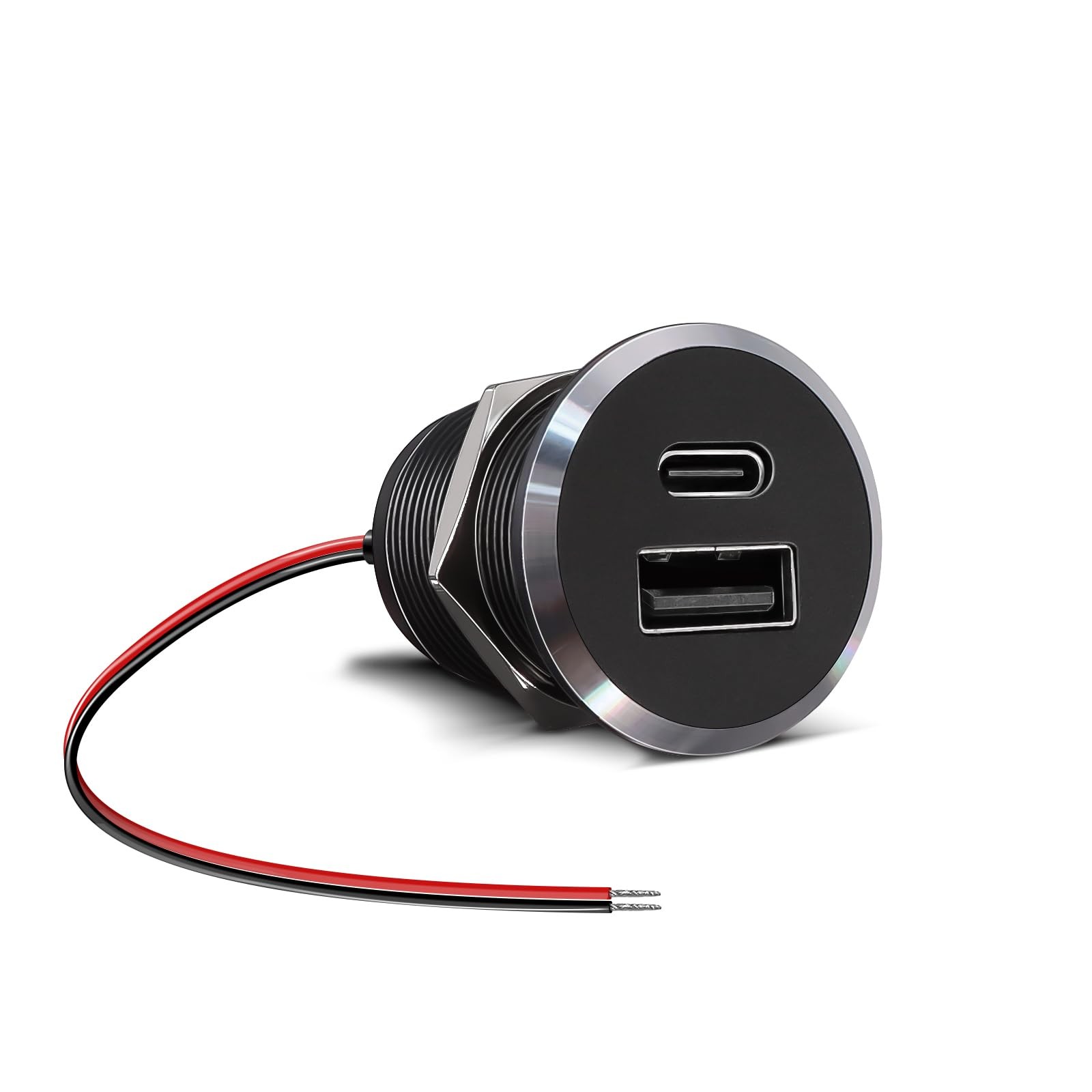 Obeaming 12V USB Outlet All-Aluminum QC 3.0 USB-A & USB-C PD3.0 Small Version