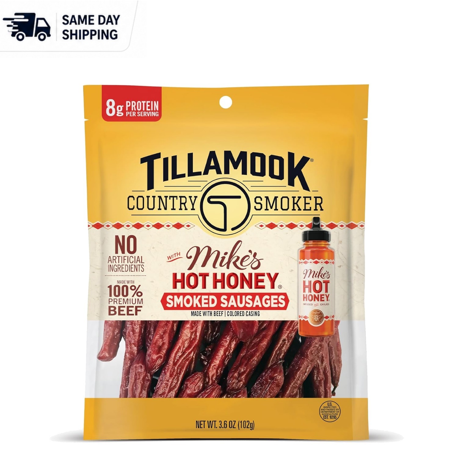 3.6oz Mike's Hot Honey Beef Sticks – Ready to Eat, High Protein, Low Carb Snack