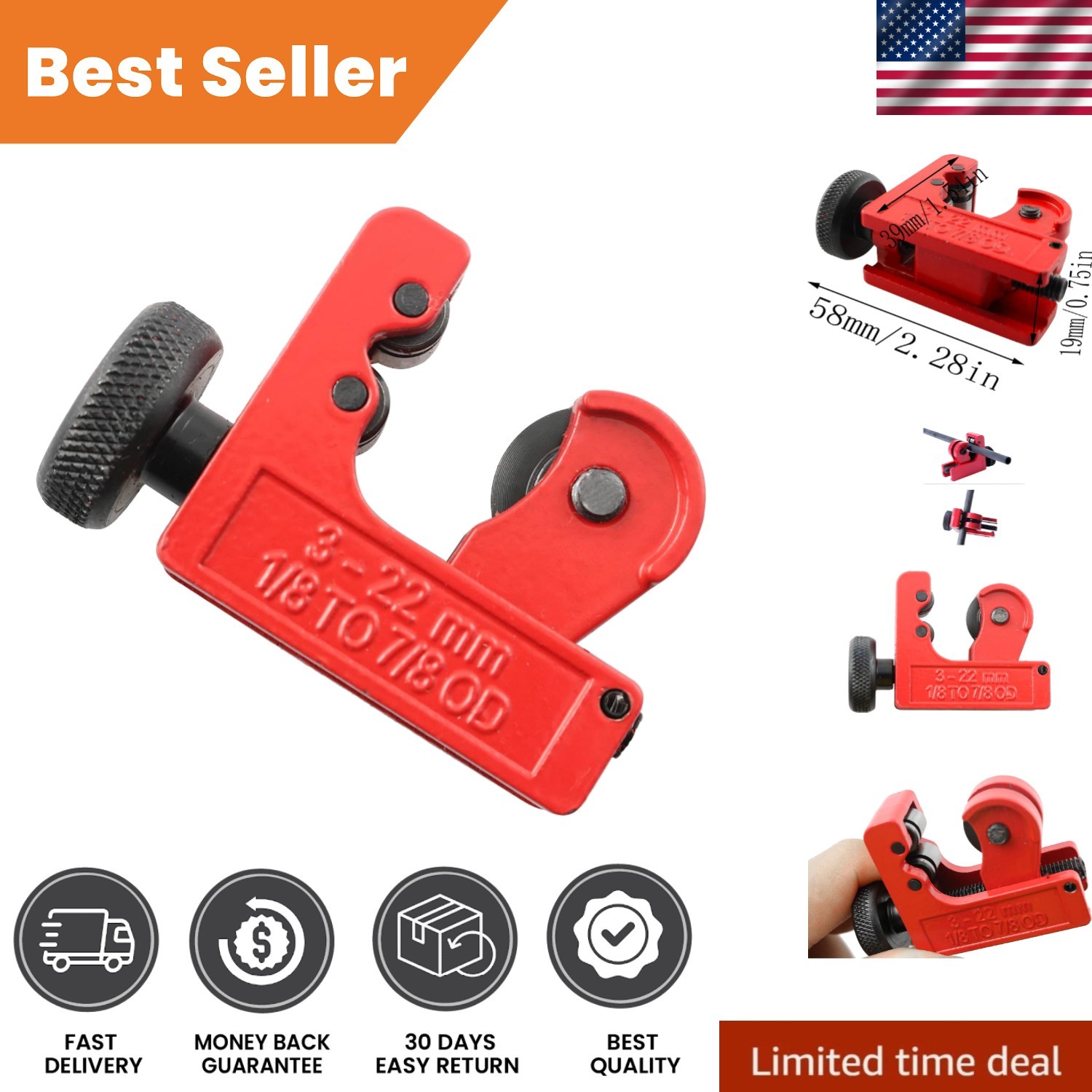 Compact Mini Arrow Cutter 3-22mm for Precision Cutting - Lightweight Design