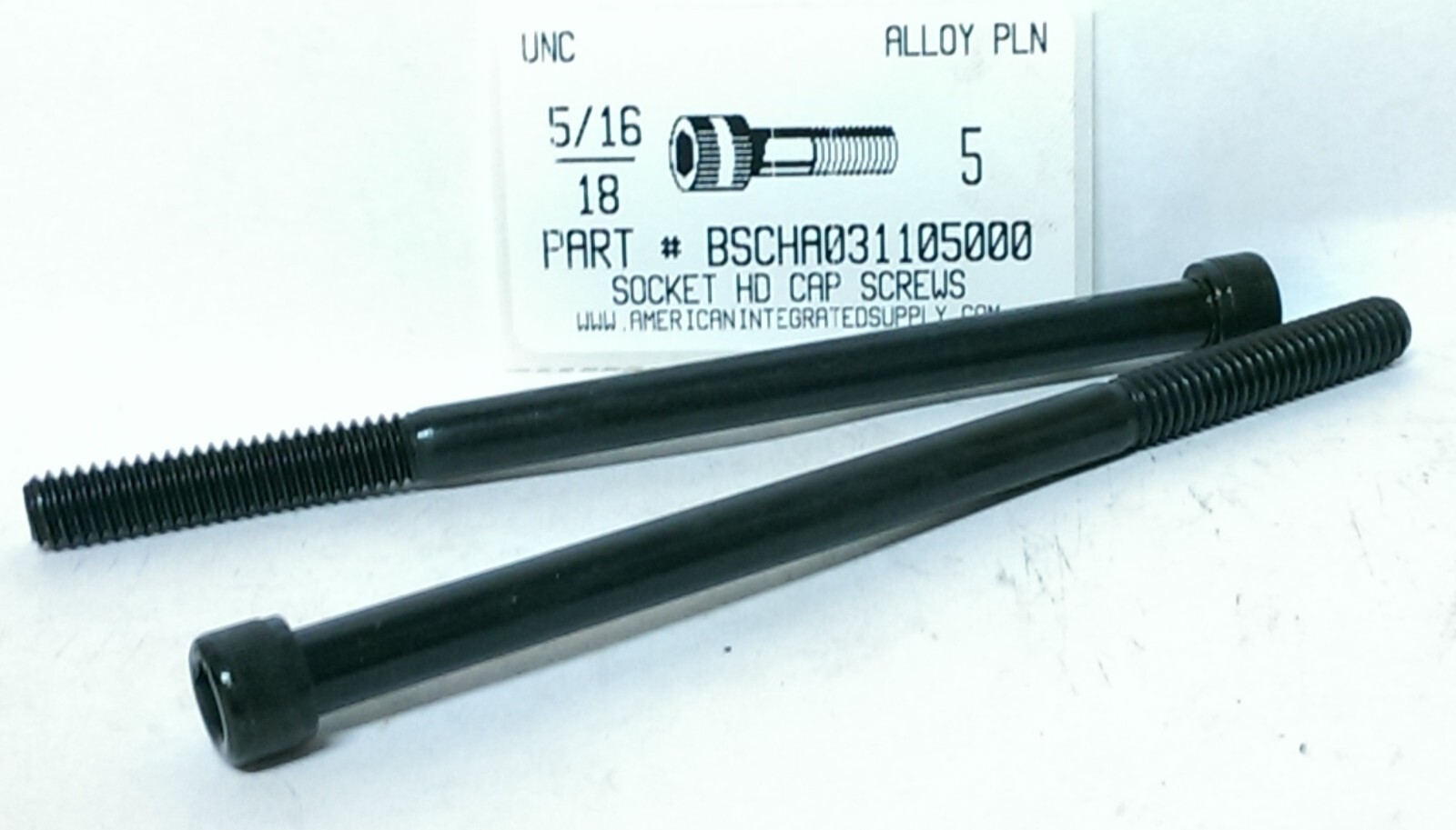 5/16-18x5 Hex Socket Head Cap Screws Alloy Steel Black (5)