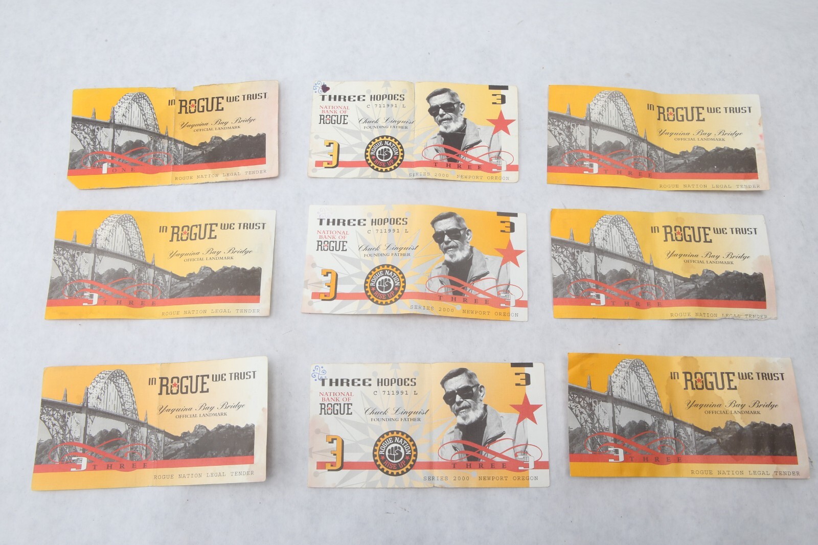 Lot 9x Rogue Hopoe $25 Gift Card Dollars Bank 2010 2000 Newport Brewery $3 1 R33