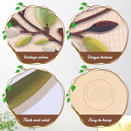 Zzbakress 2 Pcs Colorful Tree Leaf Wall Art Decor Vine Home Wall Decor Unique