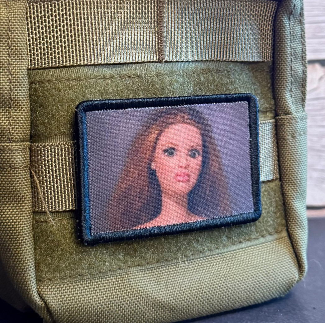 Shocked Disgusted Doll Meme Funny Morale Patch, 2x3" | VELCRO® Brand Fastener