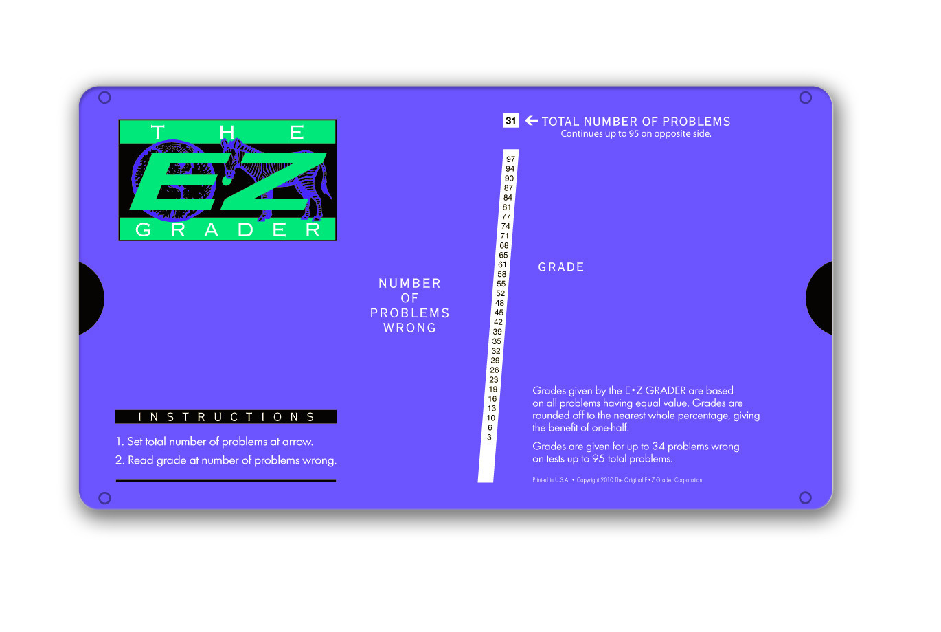 E-Z Grader, 5703Purple, The Original E-Z Grader, Purple, scores up to 95