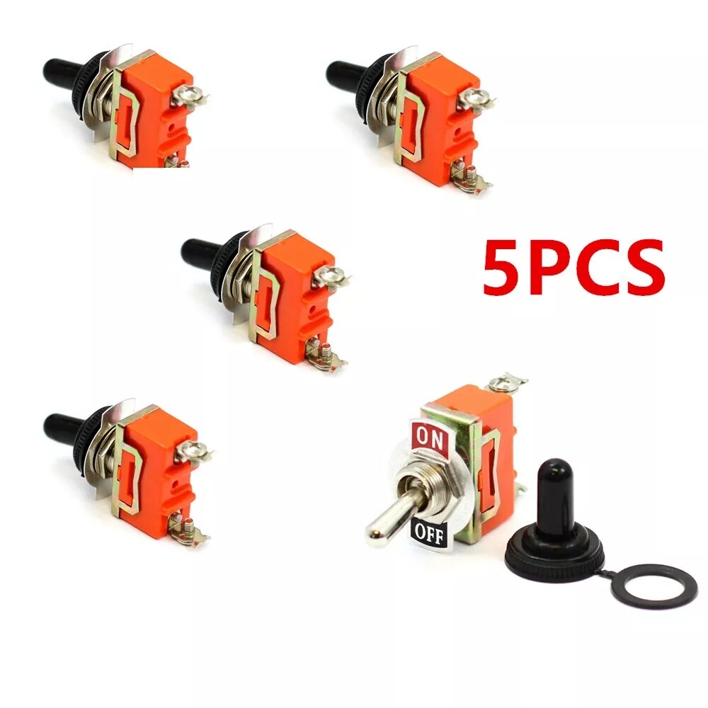 5X 12V Metal Toggle Switch ON/OFF SPST Solid Single Pole for Marine & Automotive