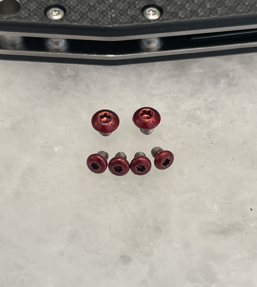 Red Stainless Steel Screws Set For Spyderco Smock C240CFP Knife Pivot and Handle