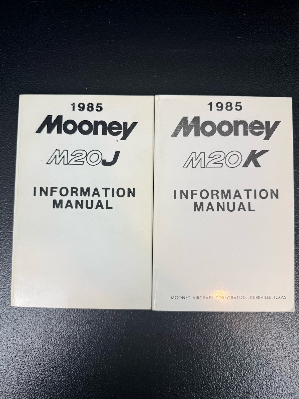 Lot Of 2 Information Manual 1985 Mooney M20J & Mooney M20K