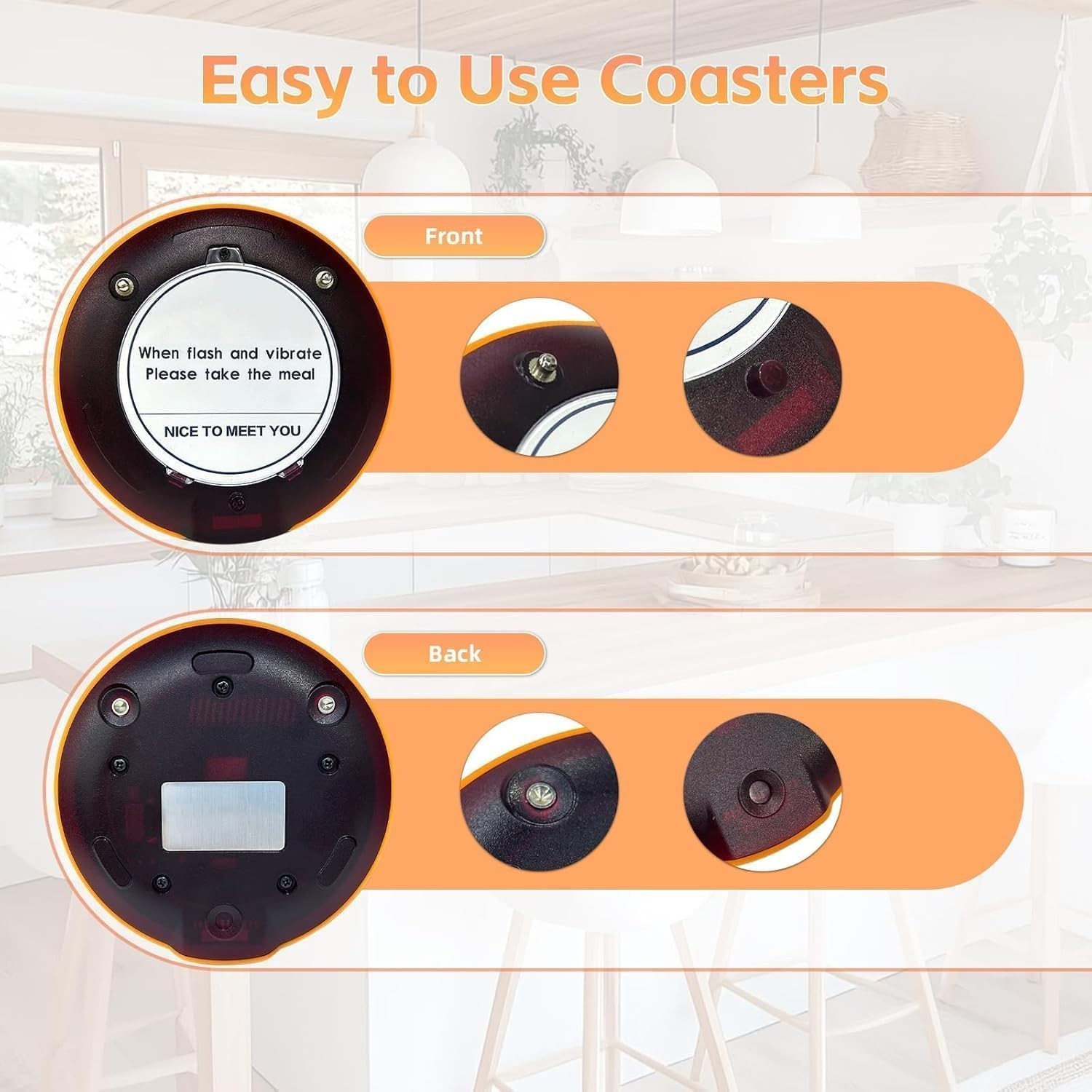 Durable Rechargeable Restaurant Paging System with 16 Buzzers and Charging Bases