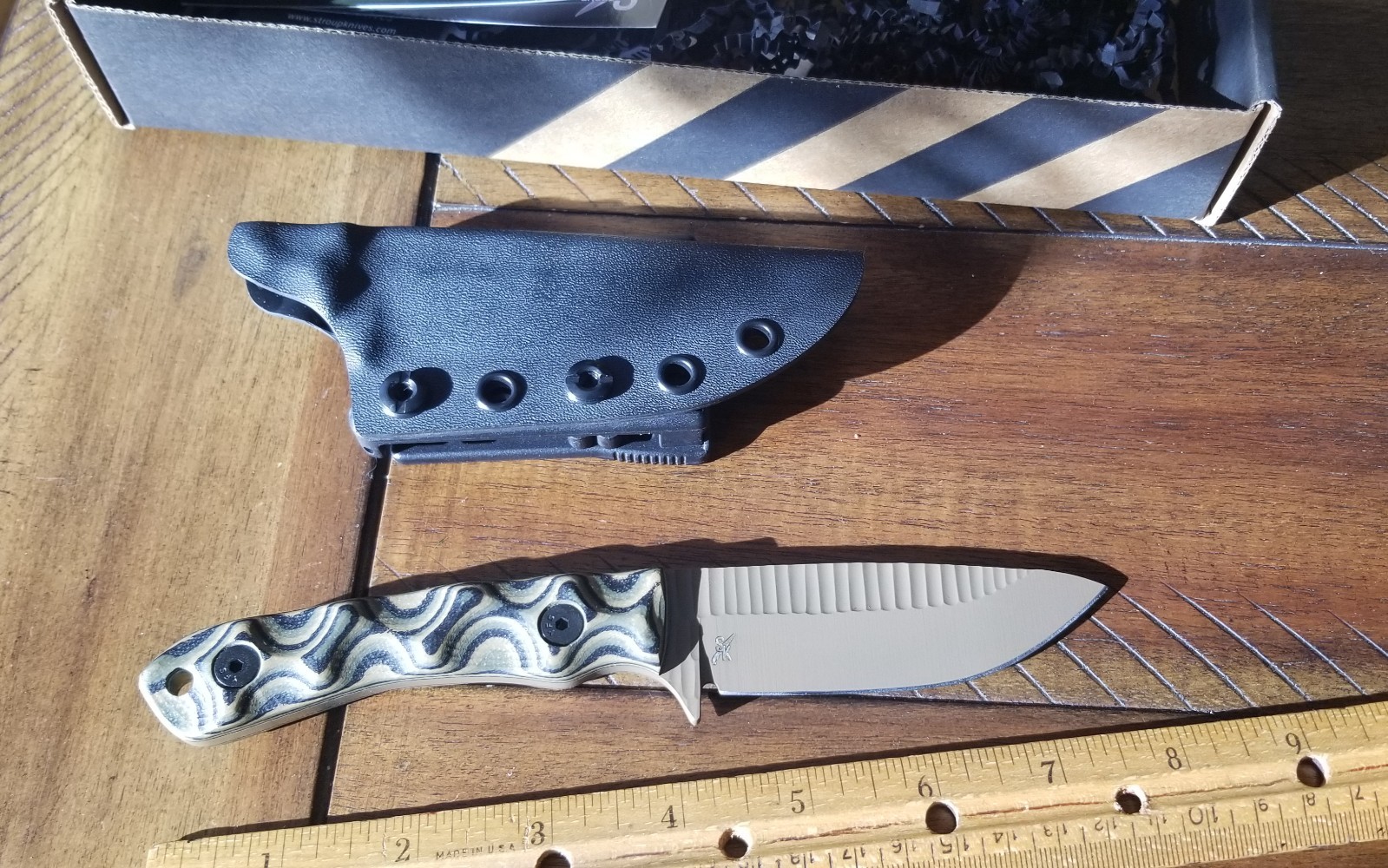 Stroup Knives Fixed Blade GP2 - Camo with FDE Cerakote - USA