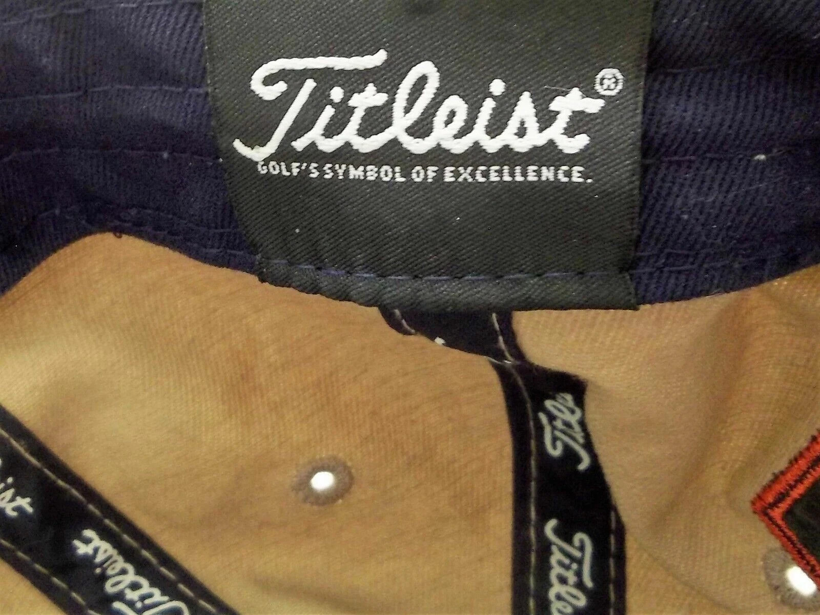 Titleist Khaki Hat with Blue Lettering Adjustable Golf Cap