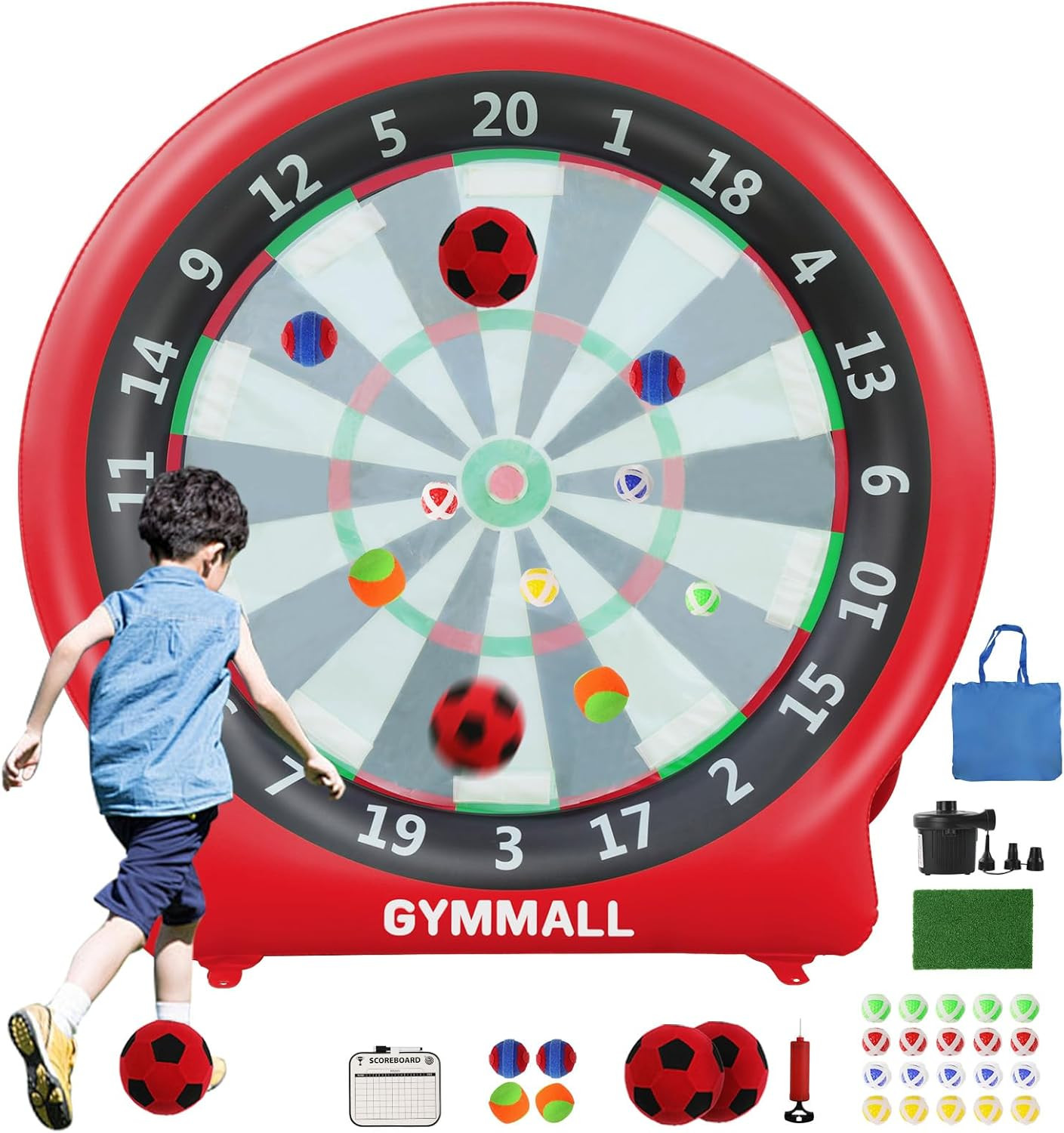 Giant Dart Board Inflatable with Pump, Outdoor and Indoor Soccer Sport Kick Dart
