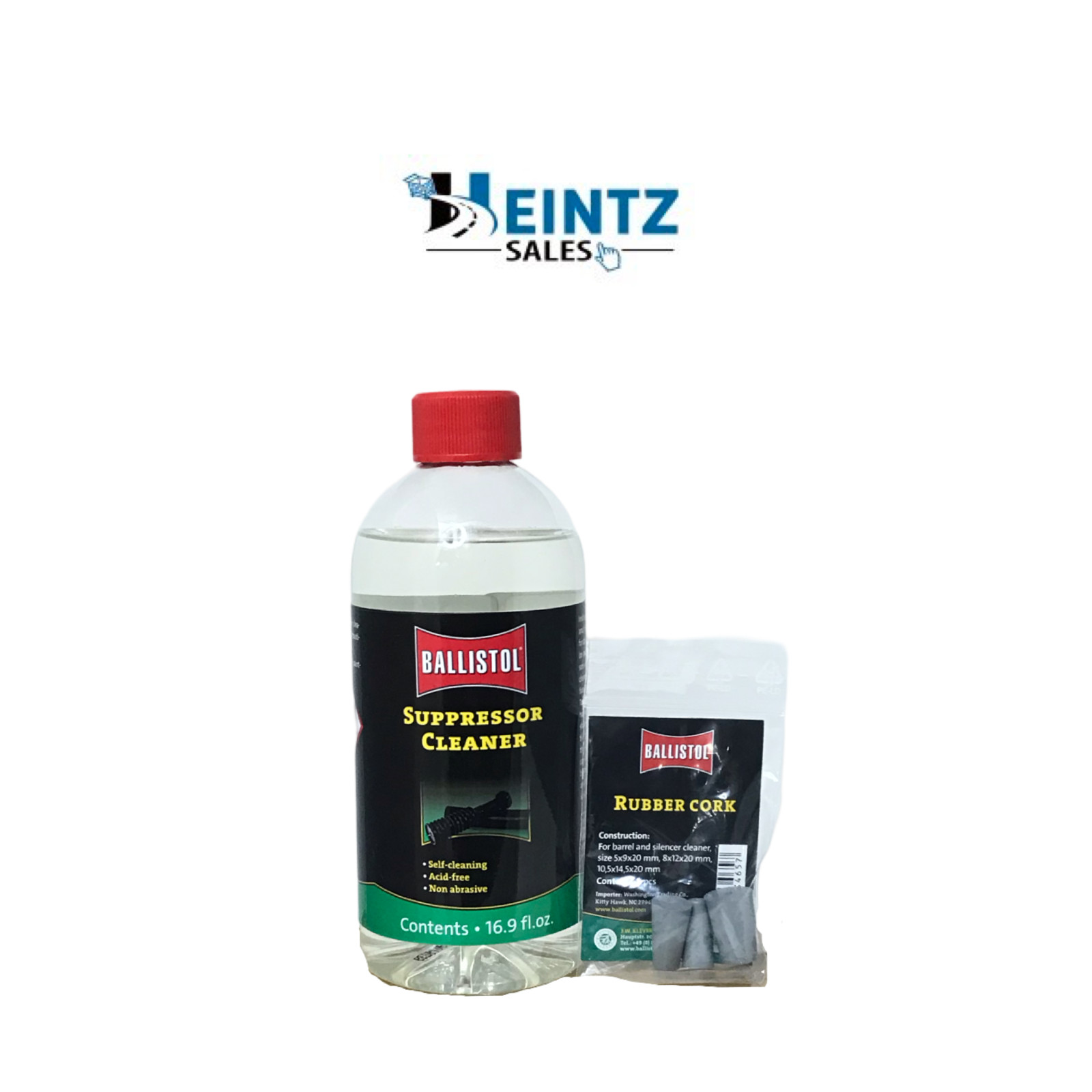 Ballistol Suppressor Cleaner - 16.9 fl. oz. With Rubber Corks.