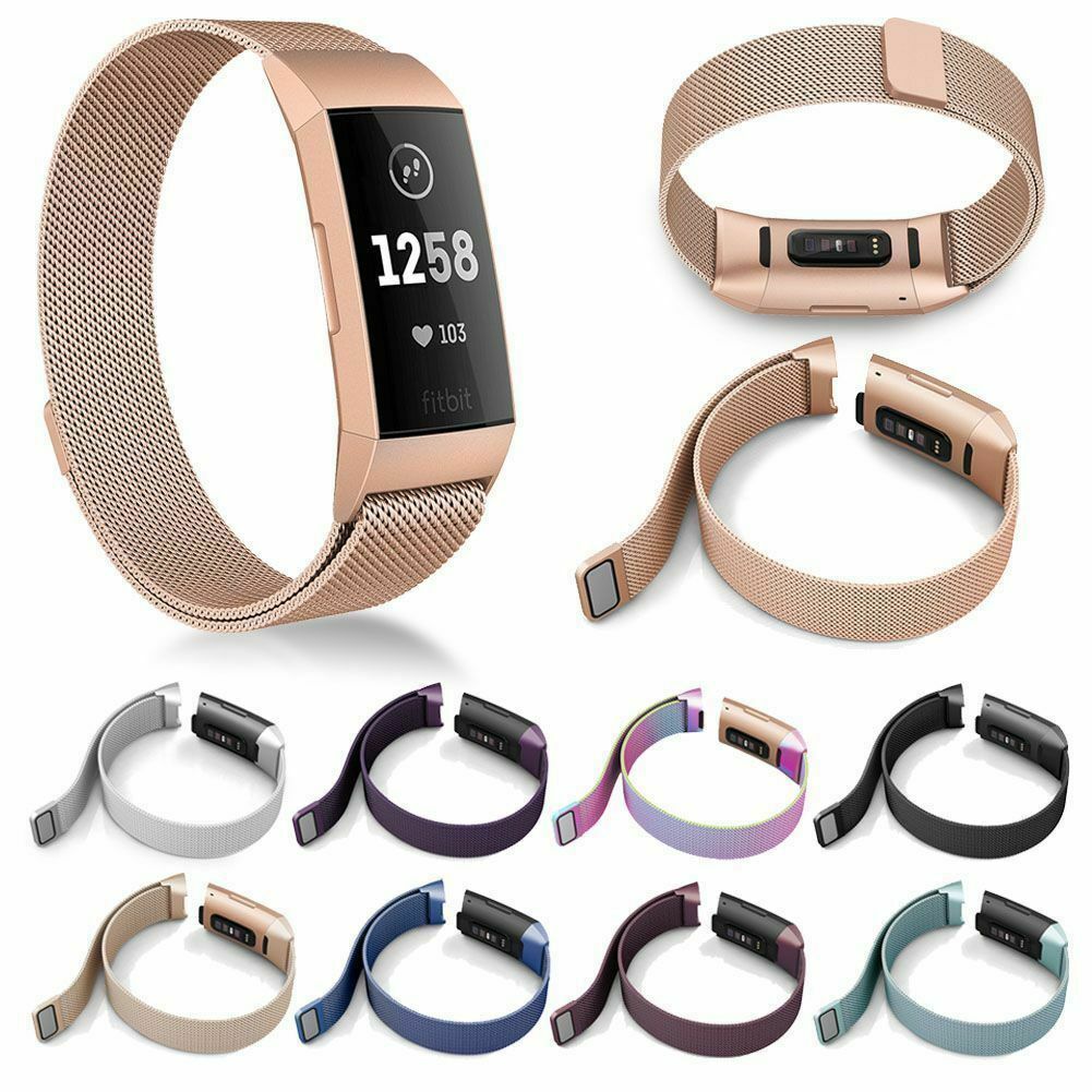 Stainless Steel Magnetic Metal Watch Wrist Band Strap for Fitbit Charge 3 4 5