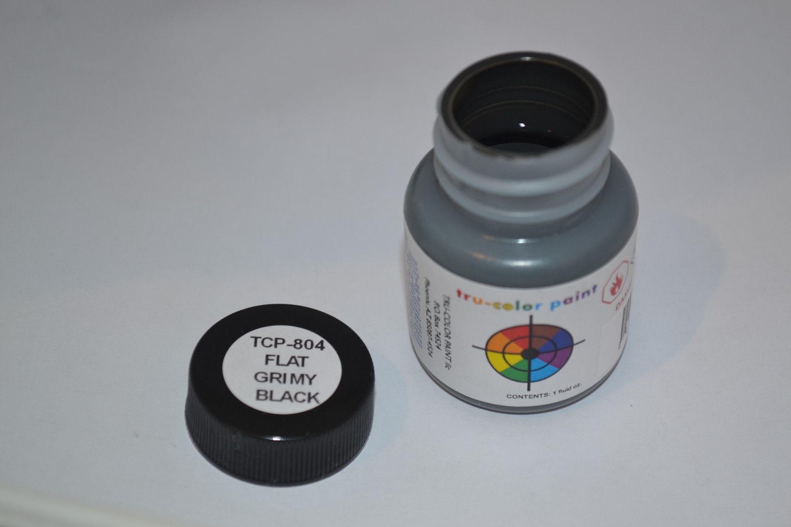 Tru-Color Paint TCP-804 Brushable Flat Grimy Black, 1oz