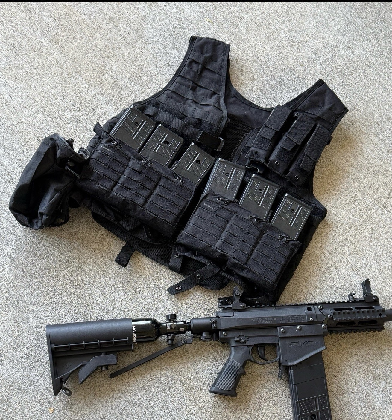 Valken M17 With Vest, Dump bag And Extra Mags